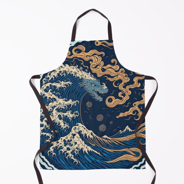 Artikelvorschau, Abstraktes Aufkleberdesign mit einem Drachen und der ikonischen Welle vor Kanagawa von Hokusai entworfen und verkauft von RedArtG09.
