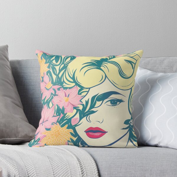 Item preview, Throw Pillow With Beautiful Flowers Pattern - Floral Home Decor designed and sold by Sowari-Pillows.