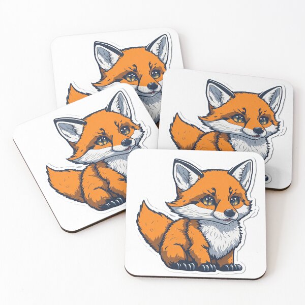 Item preview, Cartoon Fox Sticker in Vermeer Style| Cute Fox Sticker with White Background designed and sold by RedArtG09.