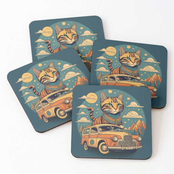 Item preview, Cute cat riding a car designed and sold by Nostalgic-co.