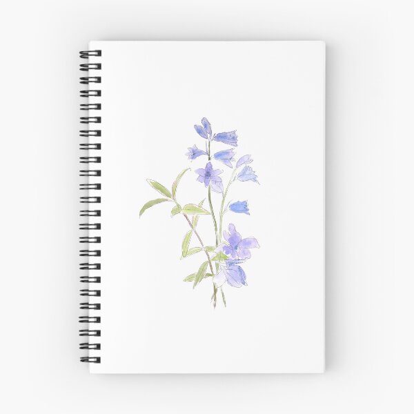 Item preview, bluebell and violet ink and watercolor hand painted  designed and sold by ColorandColor.