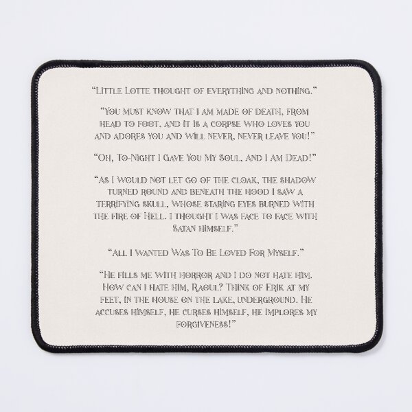 Item preview, The Phantom Of The Opera Quotes designed and sold by ArtyCassy.