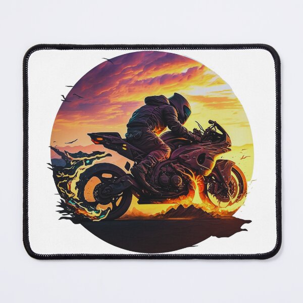 Item preview, Sport bike motorcycle buring rubber while sunset designed and sold by YammsDesign.