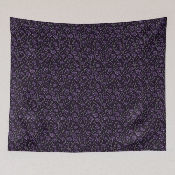 Aperçu de l'œuvre Fleurs d'oeillets violets 2, motif floral, continu, carrelé créée et vendue par 5dward.