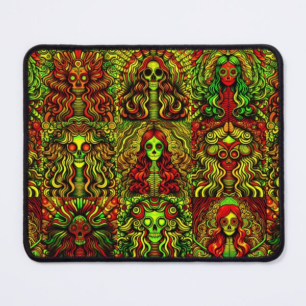 Item preview, psychedelic mermaid tiles designed and sold by weirdove.
