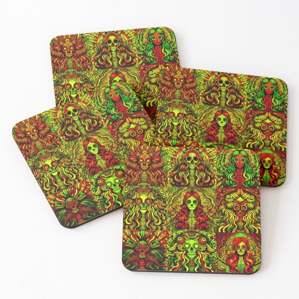 Item preview, psychedelic mermaid tiles designed and sold by weirdove.