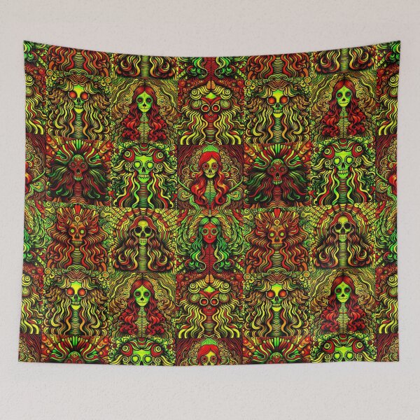 Item preview, psychedelic mermaid tiles designed and sold by weirdove.