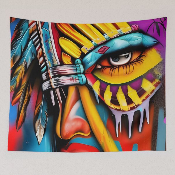 Item preview, Colorful Native American Indian Chief designed and sold by PC-artist.