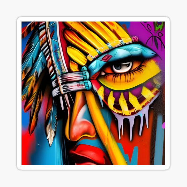 Item preview, Colorful Native American Indian Chief designed and sold by PC-artist.