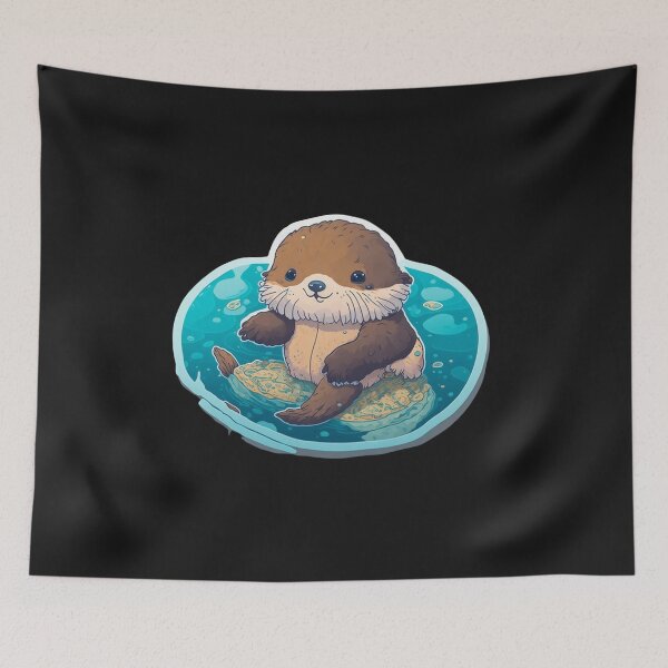 Item preview, Cute Sea Digital Chibi Otter designed and sold by ChibiArtline.