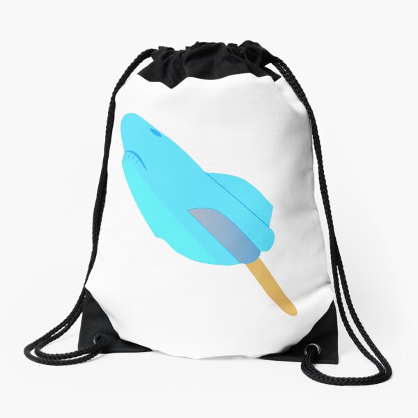 shark shaped ice cream Drawstring Bag