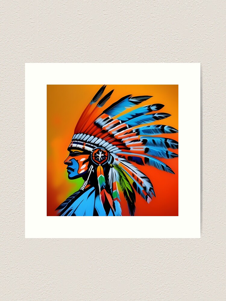 Colorful Native American Chief Art Hidden Gem Art Board Print for Sale by  Sharon Cummings