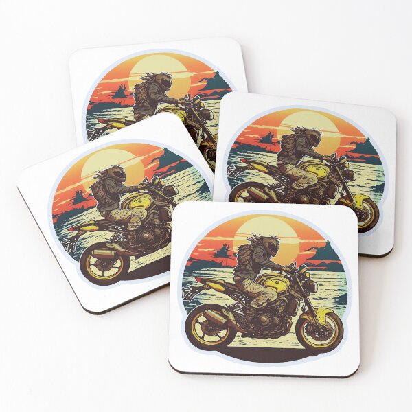 Item preview, Motorcycle rider riding around sea and sunset designed and sold by YammsDesign.