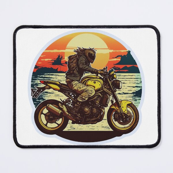 Item preview, Motorcycle rider riding around sea and sunset designed and sold by YammsDesign.