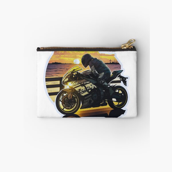 Item preview, Supersport bike motorcycle riding on the highway and sunset sticker design designed and sold by YammsDesign.