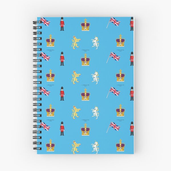 Item preview, Commemorative Coronation 2023 Pattern featuring the St Edward's Crown Emoji on Light Blue designed and sold by ArtCounts.