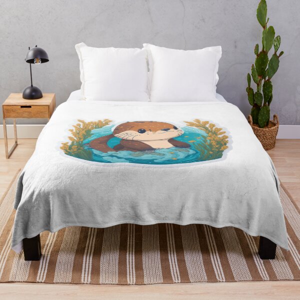 Item preview, Cute Digital Chibi Sea Otter Art designed and sold by ChibiArtline.