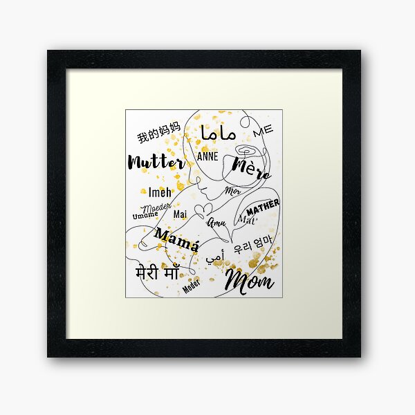 Vista previa del artículo con la obra «Feliz Dia De La Mère Poster, La palabra madre en diferentes idiomas», diseñado y vendido por Zora9009.