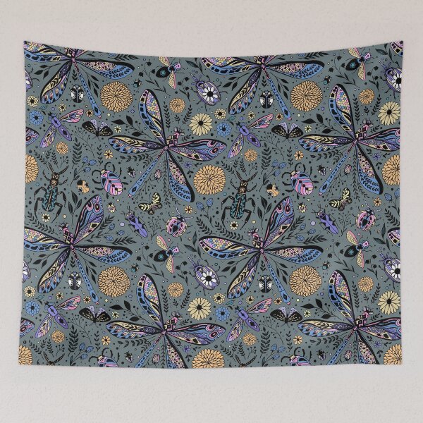 Item preview, Doodle bugs on slater gray designed and sold by Katerina Mitkova Kirilova.