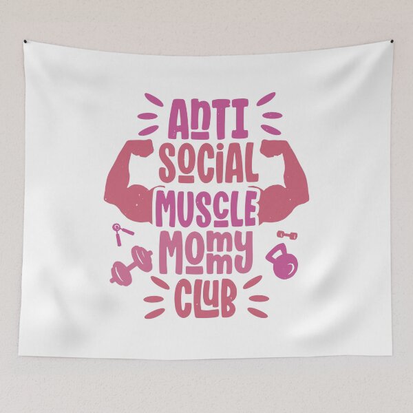 Item preview, Anti Social Muscle Mommy Club Funny Gym Women designed and sold by Designer-Girl.