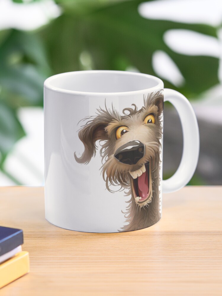 Happy Hound- Colorful Cartoon Portrait of a Playful Lurcher