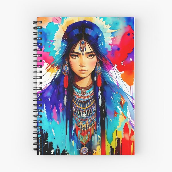 Item preview, American Indian girl with national ornaments designed and sold by AysuDesign.