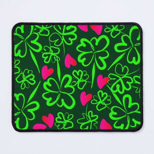 Item preview, Good luck, lucky clover and hearts with dark green background designed and sold by Binas-gallery.