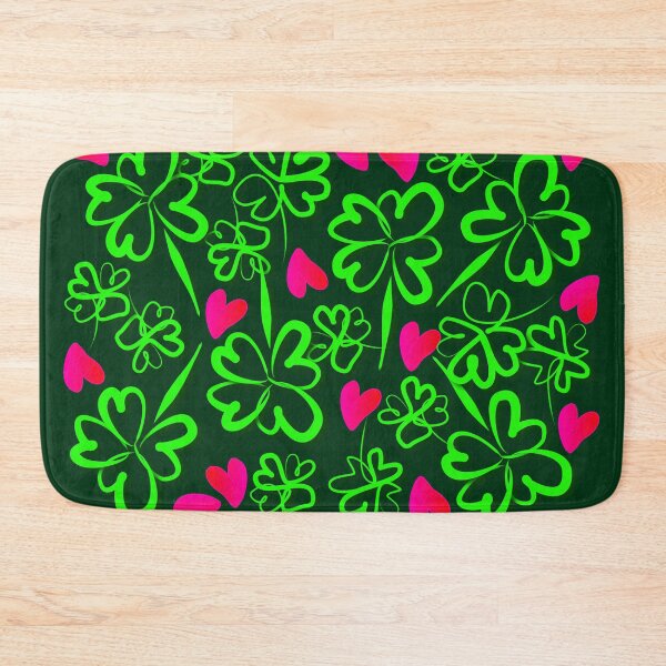 Item preview, Good luck, lucky clover and hearts with dark green background designed and sold by Binas-gallery.