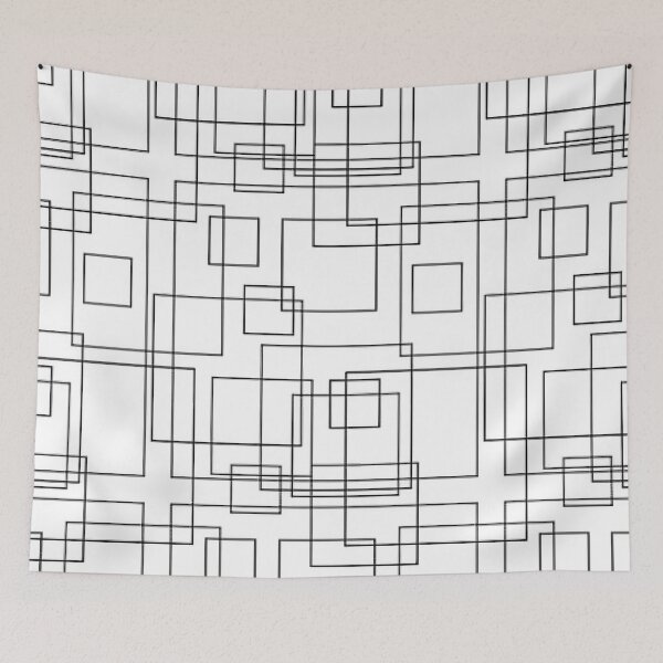 Item preview, geometric pattern with black line on a white background designed and sold by SplashPrint.