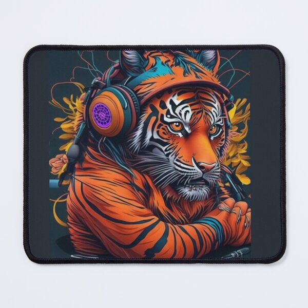 Item preview, Surreal music tiger DJ design t-shirts designed and sold by SurrealAnimals.