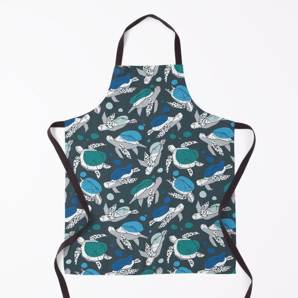 Item preview, Keep the sea turtles happy and plastic free // charcoal background blues and greens Ultra-Steady palette geometric sea animals designed and sold by SelmaCardoso.