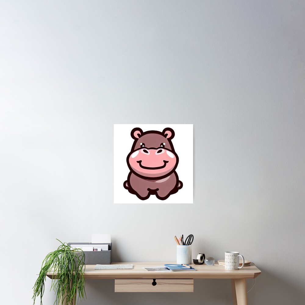 Happy Hippo Sticker for Sale by alaieina