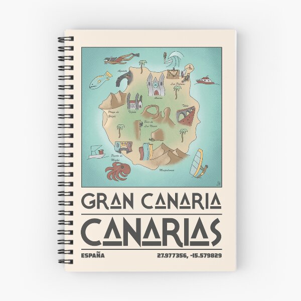 Item preview, Gran Canaria Map, Canary Islands, Spain designed and sold by JDP--Designs.