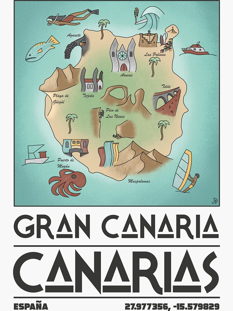 Tenerife Island Canary Islands Spain Bumper Sticker - 4x4 Inch Vinyl Decal