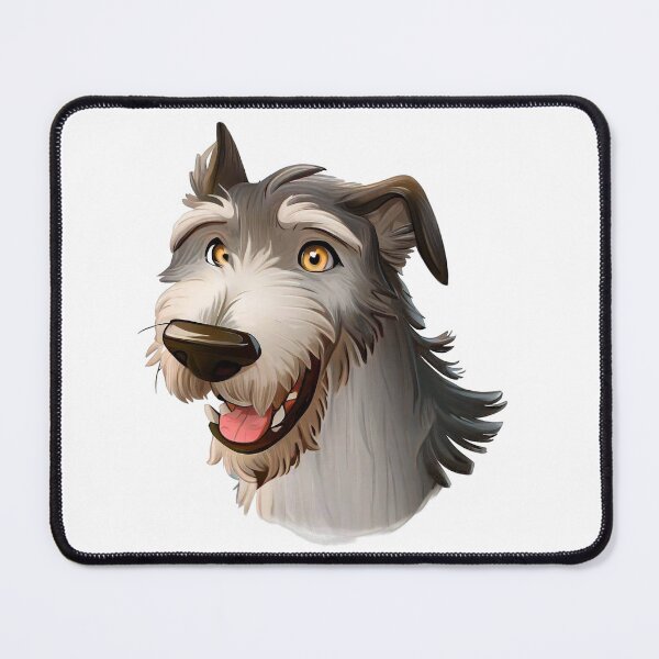 Item preview, Cartoon Wolfhound Portrait: A happy hound designed and sold by NinosDelViento.