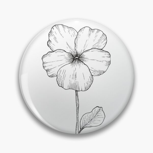 Item preview, Pansy line drawing. designed and sold by FlowerGirlinHat.
