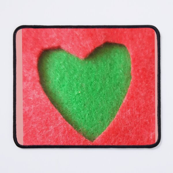 Item preview, Green heart in red and green felt designed and sold by Emma Amies.