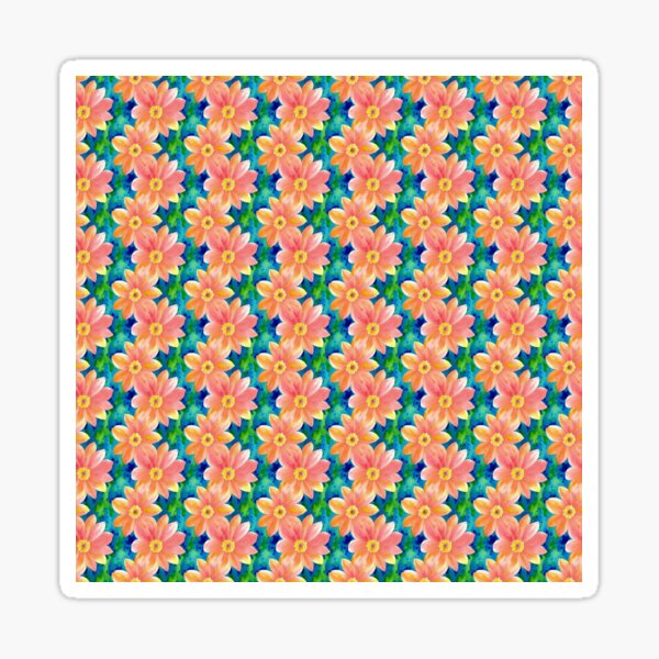 Item preview, Large Orange Watercolor Flowers on Green Background designed and sold by Aaron2610.