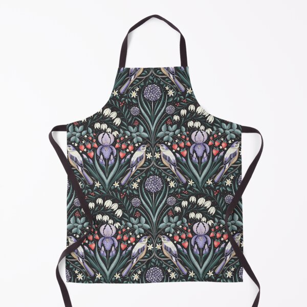 Item preview, Magical garden with birds, iris and allium flowers -charcoal designed and sold by RenattaZare.