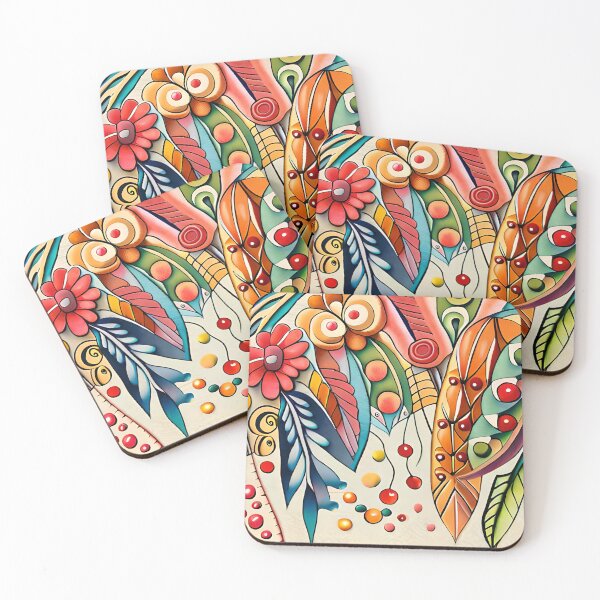 Aperçu de l'œuvre Boho aquarelle feuille fleurs motif numérique créée et vendue par Uday24.