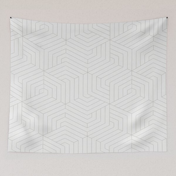 Item preview, geometric pattern with light gray line on a white background designed and sold by SplashPrint.