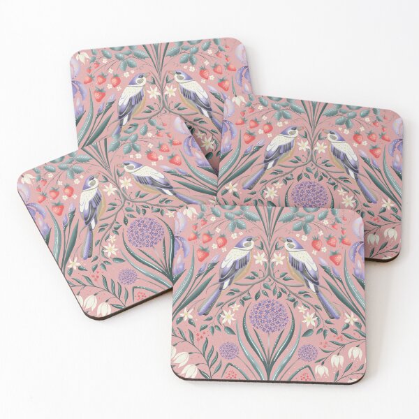 Item preview, Magical garden with birds, iris and allium flowers - pink designed and sold by RenattaZare.