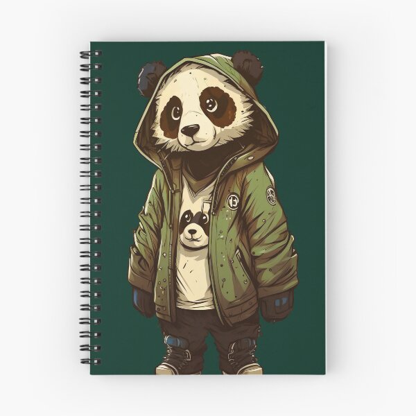 Item preview, Hipster Panda in a Green Hoodie designed and sold by CybRunner.