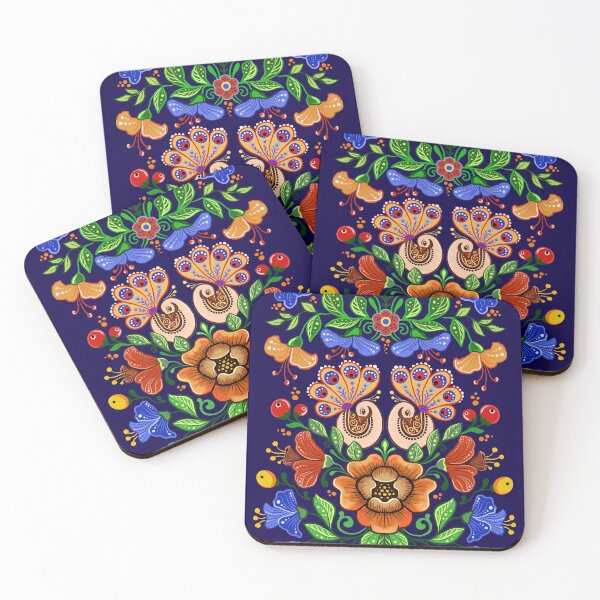 Item preview, folk birds and spring  flowers designed and sold by Hennagirl.