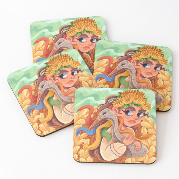 Item preview, Girl hugging a stork designed and sold by Catline Didevich.
