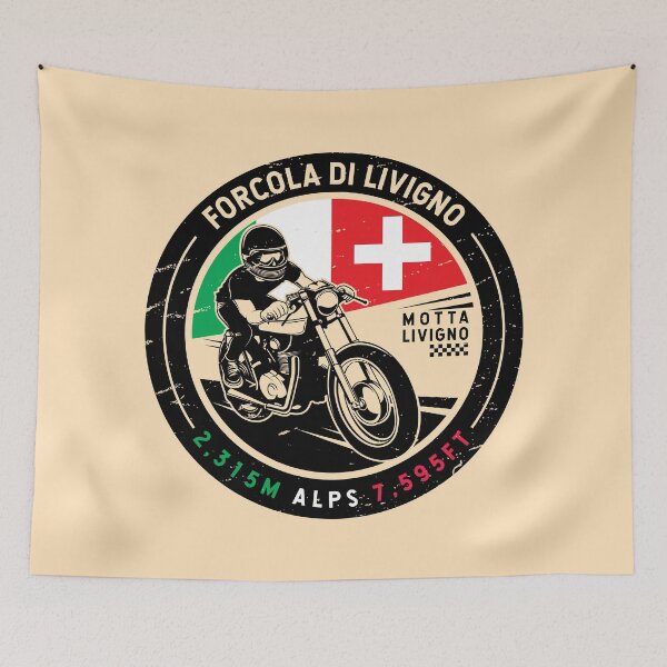 Item preview, Forcola di Livigno | Italy | Switzerland | Motorcycle designed and sold by KrisSidDesigns.