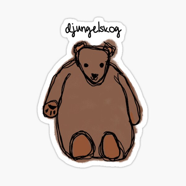 ikea djungelskog bear Sticker for Sale by hatchiart