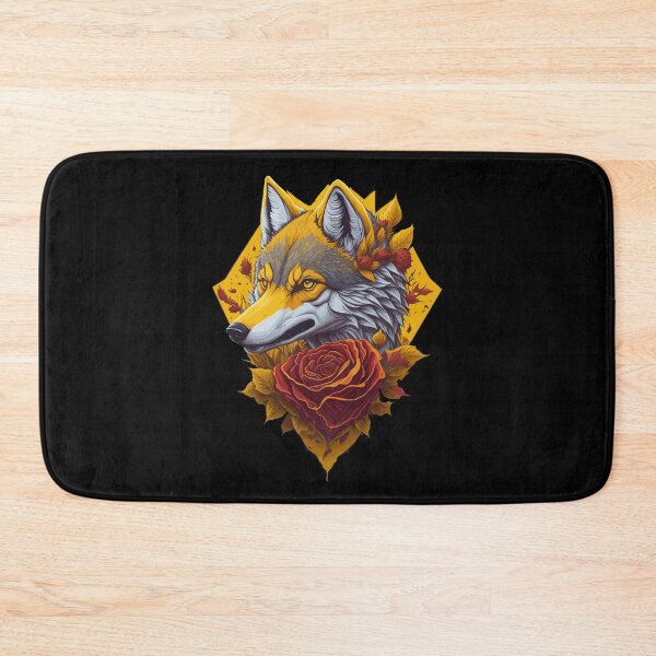 Item preview, Colorful Wolf With Flowers designed and sold by RockBeeDesigns.