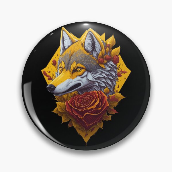 Item preview, Colorful Wolf With Flowers designed and sold by RockBeeDesigns.