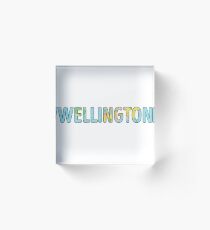 Bloque acrílico Wellington World Map - Cool New Zealand Traveler Gift